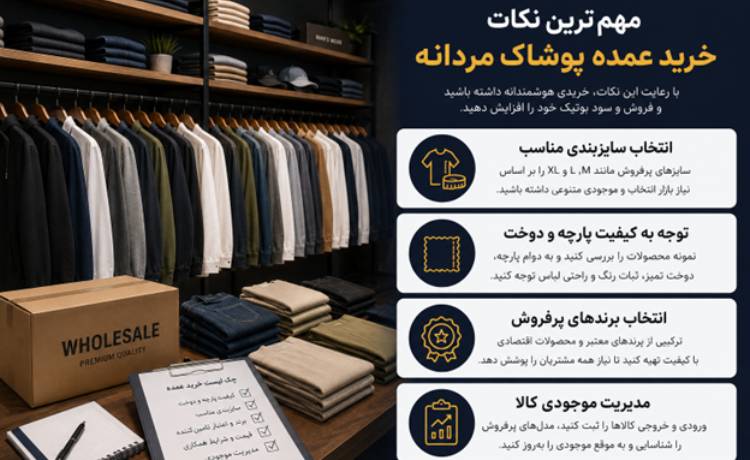 مهمترین نکات خرید عمده پوشاک مردانه برای راه انداری بوتیک