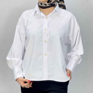 شومیز سفید مجلسی کد 9091
