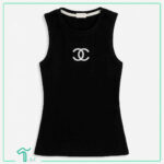 تاپ گلدوزی Chanel مشکی کبریتی پنبه کد 1033