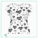 تیشرت آستین سرخود Love ویسکوز کد 1028