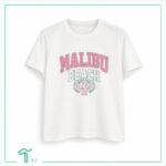 تیشرت سفید و مشکی MALIBU کد 1069