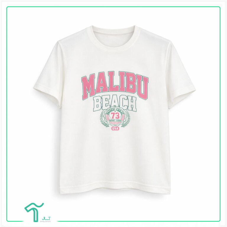 تیشرت سفید و مشکی MALIBU کد 1069